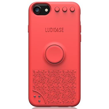 ITSKINS Apple iPhone 8+, 7+, 6S+, 6+ Back-Cover mit Click&Spin-Funktion Ludicase tropical red