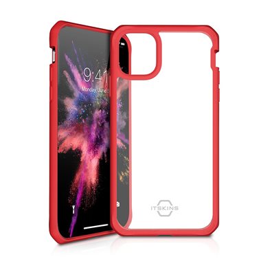 ITSKINS Apple iPhone 11 Pro Drop-Protection Cover HYBRID SOLID plain red transparent