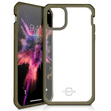 ITSKINS Apple iPhone 11 Drop-Protection Cover HYBRID SOLID kaki transparent