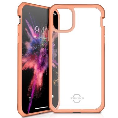 ITSKINS Apple iPhone 11 Drop-Protection Cover HYBRID SOLID plain coral transparent