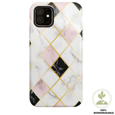 UUNIQUE Apple iPhone 11 Hard-Cover DIAMOND MARBLE black/white/pink