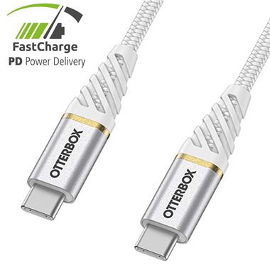 OTTERBOX USB-Kabel <b>FastCharge</b> 1.0m USB-C Stecker -> USB-C Stecker <b>Premium-Series</b>, white