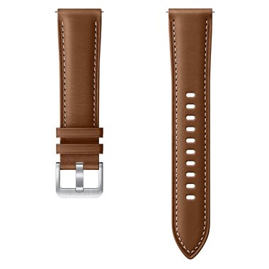 SAMSUNG Galaxy Watch Armband 20mm Stitch Leather Band (20mm, S/M) Brown