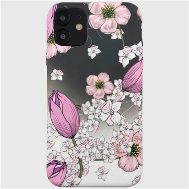 UUNIQUE Apple iPhone 12/12 Pro Hard-Cover PRINTED ECO, Floral Pink