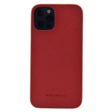 MIKE GALELI ISTANBUL Apple iPhone 12 Pro Max Hard-Cover in Echtleder Lenny swiss red