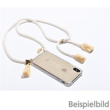 ETUUI Samsung Galaxy S21 Ultra Necklace-Cover mit Kordel und Gold Accessoires ALVA white