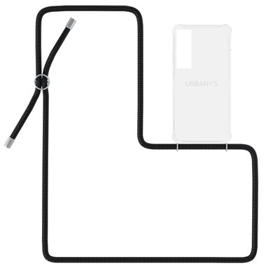 URBANYS NECKLACE Samsung Galaxy S21 Necklace-Cover mit Kordel und Silber Accessoires Night Owl silver
