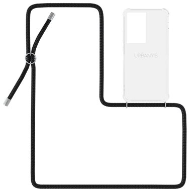 URBANYS NECKLACE Samsung Galaxy S21 Ultra Necklace-Cover mit Kordel und Silber Accessoires Night Owl silver