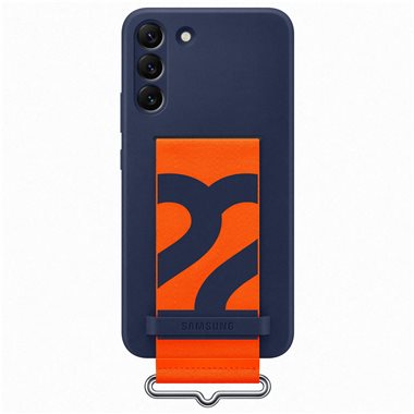 SAMSUNG Galaxy S22+ Silikon-Backcover Silicone Cover with Strap navy