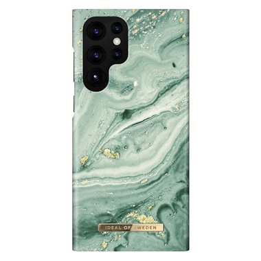 IDEAL OF SWEDEN Samsung Galaxy S22 Ultra Designer-Cover Mint Swirl Marble