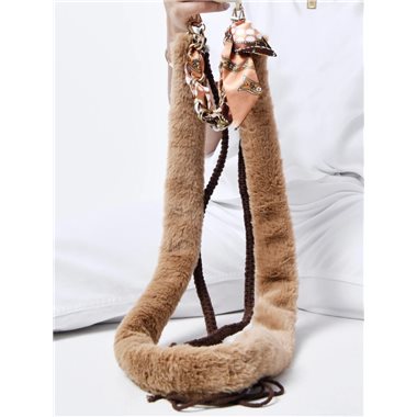 ETUUI Flauschiges und veganes Fellband 128cm für Necklace-Cover St. Moritz Straps long beige