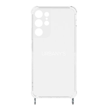 URBANYS NECKLACE Samsung Galaxy S22 Ultra Necklace-Cover ohne Band! transparent mit silber Ringen
