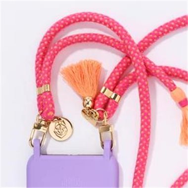 ETUUI Kordel mit Gold Applikation Für Necklace Cover Original rosa/orange