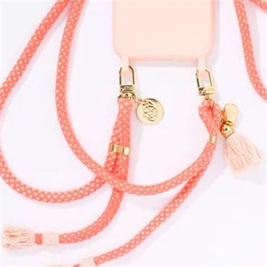 ETUUI Kordel mit Gold Applikation Für Necklace Cover Original pink/orange