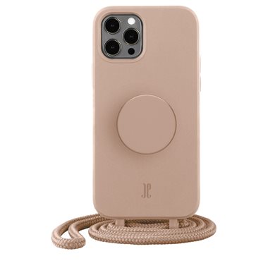 JUST ELEGANCE Apple iPhone 12 Pro Max Necklace Cover mit PopSockets Just Elegance PopGrip Case Beige