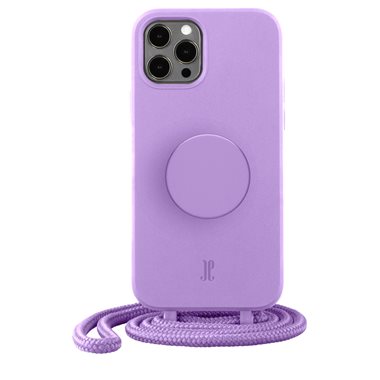 JUST ELEGANCE Apple iPhone 12/12 Pro Necklace Cover mit PopSockets Just Elegance PopGrip Case Lavendel