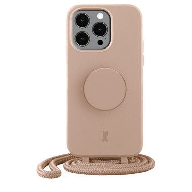 JUST ELEGANCE Apple iPhone 13 Pro Necklace Cover mit PopSockets Just Elegance PopGrip Case Beige