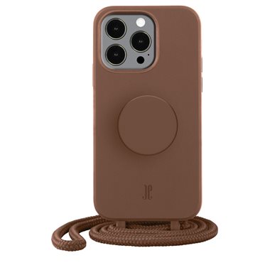 JUST ELEGANCE Apple iPhone 13 Pro Necklace Cover mit PopSockets Just Elegance PopGrip Case Brown Sugar
