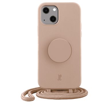 JUST ELEGANCE Apple iPhone 14 Plus Necklace Cover mit PopSockets Just Elegance PopGrip Case Beige
