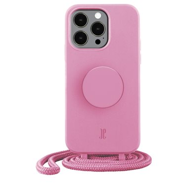 JUST ELEGANCE Apple iPhone 14 Pro Max Necklace Cover mit PopSockets Just Elegance PopGrip Case Pastel Pink