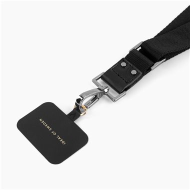 IDEAL OF SWEDEN Universalband mit Einlegekarte für alle Cases mit Ladeanschluss mittig Webbing Lanyard Noir Dark Silver
