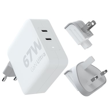 XTORM USB-Charger 100V-240V GaN 1 x USB-C 67W, 1x USB-C 20W, inkl. USB-C Kabel Xtorm XVC2067 white