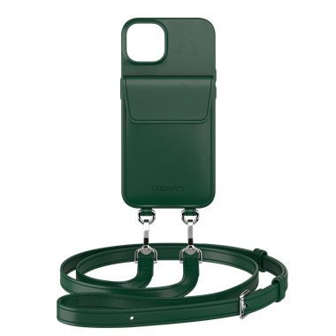 URBANYS NECKLACE Apple iPhone 14 Necklace-Cover mit Kordel Racing Green