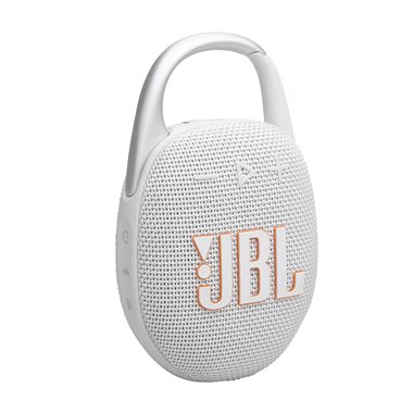 JBL Universal Bluetooth Speaker Waterproof, Dustproof, USB-C Charging, 12H Playtime Clip 5 white