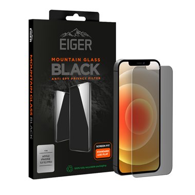EIGER Apple iPhone 12/12 Pro Display-Glas Privacy 2.5D Eiger Mountain Glass Black