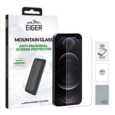 EIGER Apple iPhone 12/12 Pro Display-Glas antibakteriell 2.5D Eiger Mountain Glass+