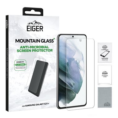 EIGER Samsung Galaxy S21+ Display-Glas antibakteriell 2.5D Eiger Mountain Glass+