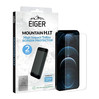 EIGER Apple iPhone 12 Pro Max Displayschutz-Folie (2er Pack) Tri Flex High-Impact clear