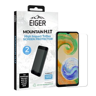 EIGER Samsung Galaxy A12/A32 5G Displayschutz-Folie (2er Pack) Tri Flex High-Impact clear