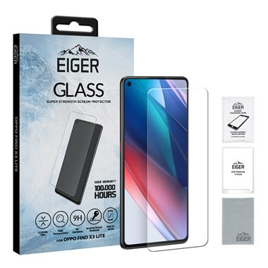 EIGER Oppo Find X3 Lite Display-Flachglas 2.5D Glass clear