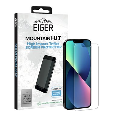 EIGER Apple iPhone 13 mini Displayschutz-Folie (1er Pack) High-Impact Tri Flex clear