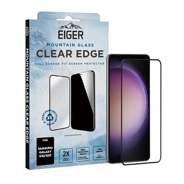 EIGER Samsung Galaxy S23/S22 vollflächiger Displayschutz Mountain Glass CLEAR EDGE