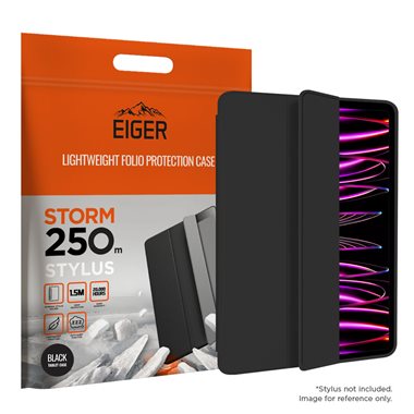 EIGER Apple iPad Pro 11 (18/20/21/22) Folio-Case mit Stylus-Halterung schwarz Eiger Storm 250m Stylus Case Black