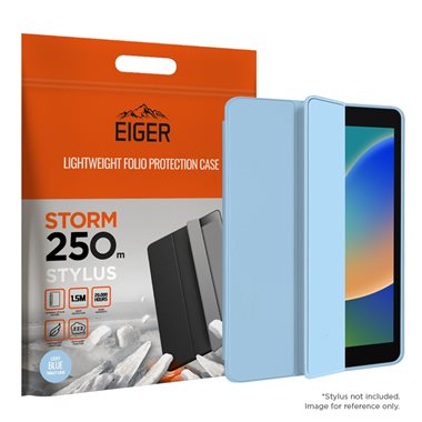 EIGER Apple iPad 10.2 (2019)/(2020)/(2021) Folio-Case mit Stylus-Halterung schwarz Eiger Storm 250m Stylus Case Light Blue
