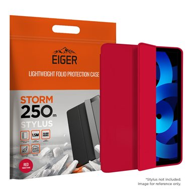 EIGER Apple iPad Air (2022) Folio-Case mit Stylus-Halterung rot Eiger Storm 250m Stylus Case red