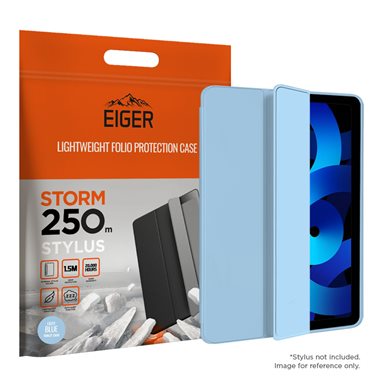 EIGER Apple iPad Air (2022) Folio-Case mit Stylus-Halterung hellblau Eiger Storm 250m Stylus Case Light Blue