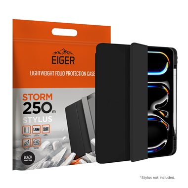 EIGER Apple iPad Pro 13 (2024) Folio-Case mit Stylus-Halterung schwarz Eiger Storm 250m Stylus Case Black