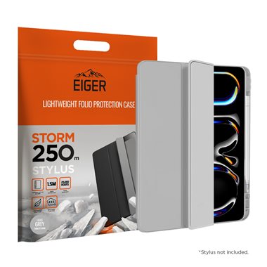 EIGER Apple iPad Pro 11 (2024) Folio-Case mit Stylus-Halterung hellgrau Eiger Storm 250m Stylus Case Light Grey