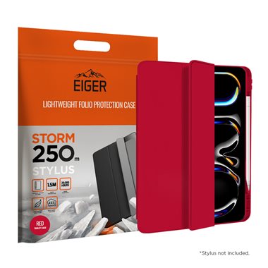 EIGER Apple iPad Pro 13 (2024) Folio-Case mit Stylus-Halterung rot Eiger Storm 250m Stylus Case Red