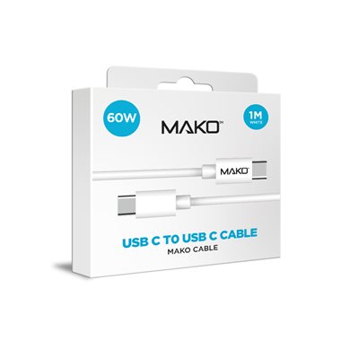 MAKO für alle Geräte mit USB-C USB-C 2.0 beidseitig, 1.0m 60W weiss