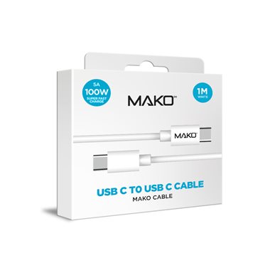MAKO für alle Geräte mit USB-C USB-C 2.0 beidseitig, 1.0m 100W weiss